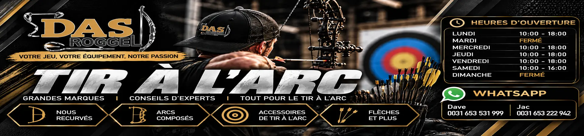 Gamme de produits de tir à l'arc chez DAS Roggel