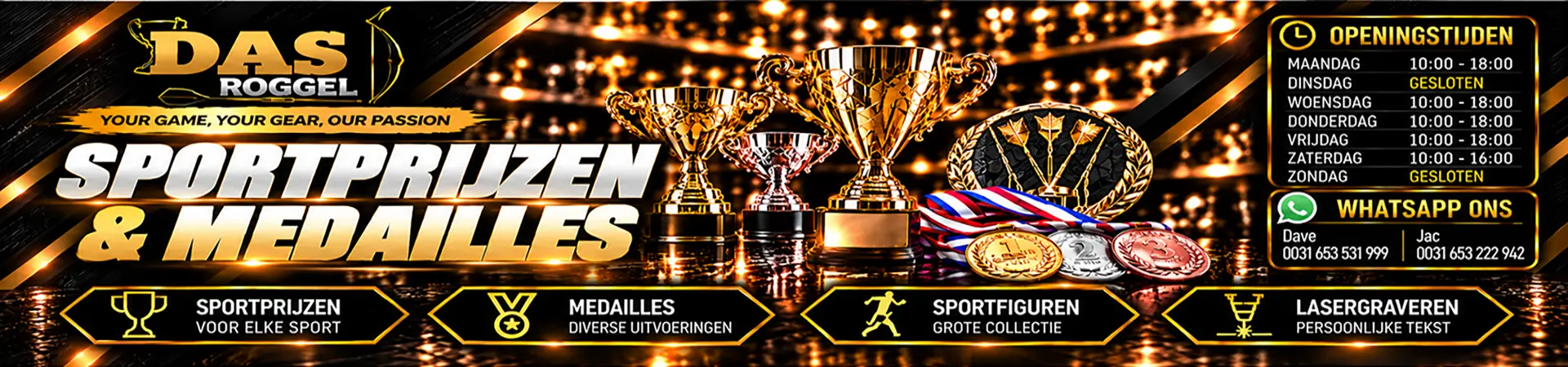 Sportprijzen Collectie bij Sportprijzenwinkel DAS Roggel