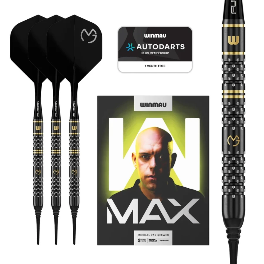Afbeeldingen van Winmau Michael van Gerwen W-Max 90% SP Softtip Dartpijlen