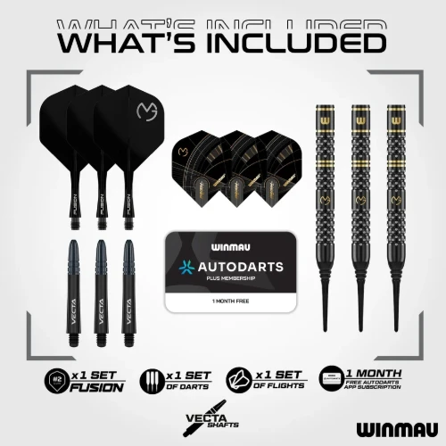 Afbeeldingen van Winmau Michael van Gerwen W-Max 90% SP Softtip Dartpijlen